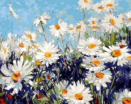 Daisies in the Wind Paint by Numbers