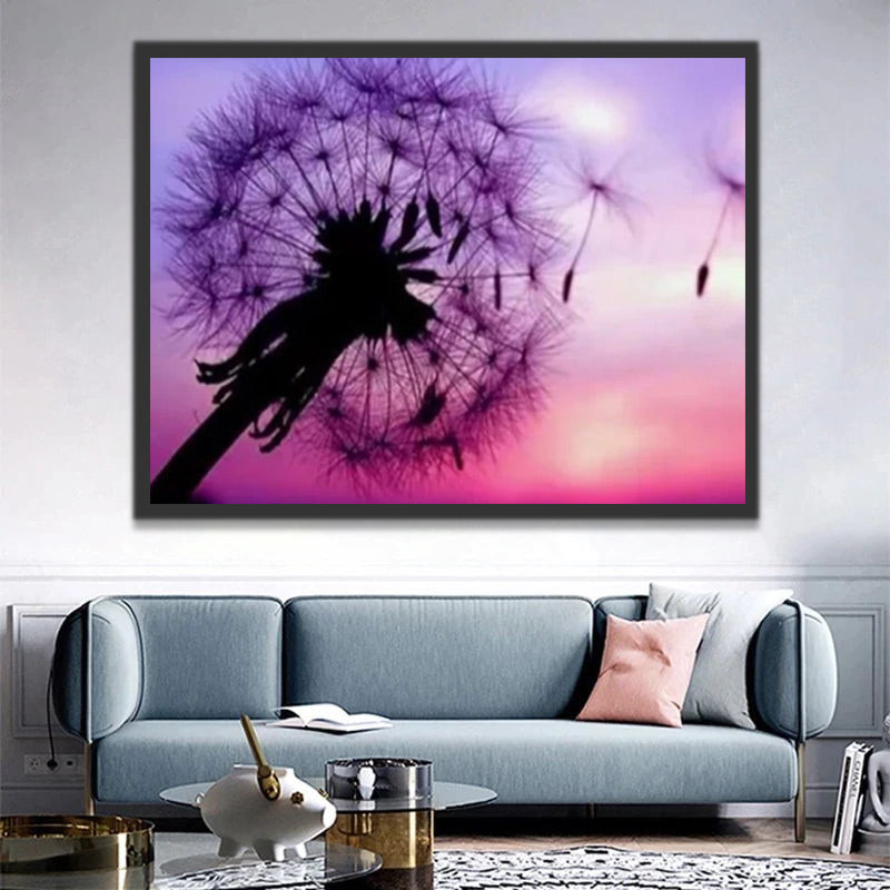 Dandelion and Purple Sky Paint by Numbers