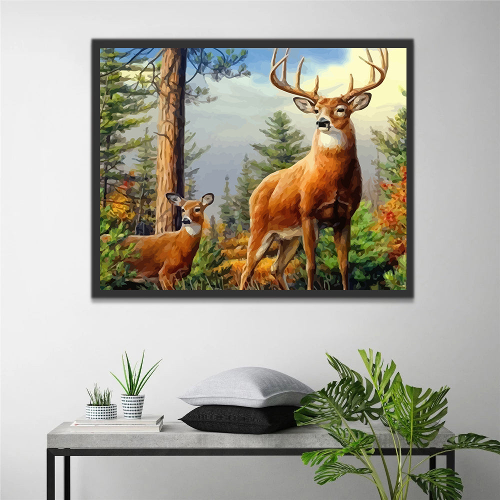 Deer and Baby Deer Paint by Numbers