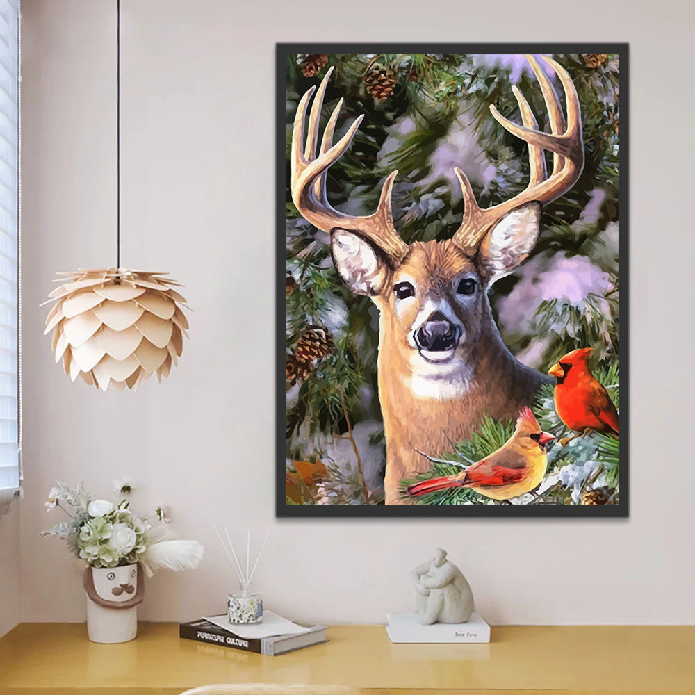 Deer and Birds Paint by Numbers