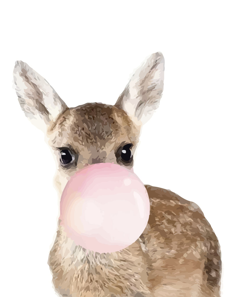 Deer and Pink Bubble Paint by Numbers