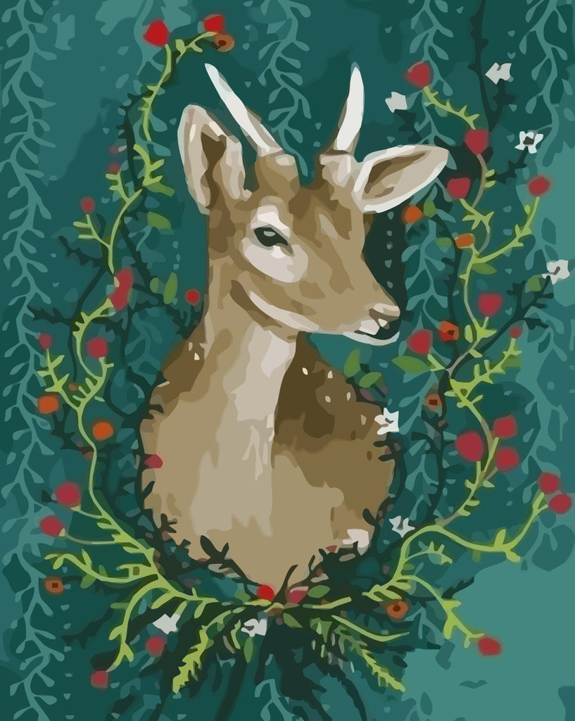 Deer and Rose Paint by Numbers