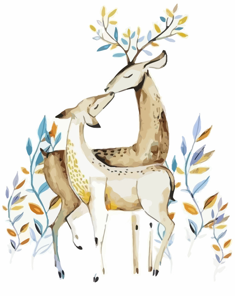 Deer Couple Paint by Numbers