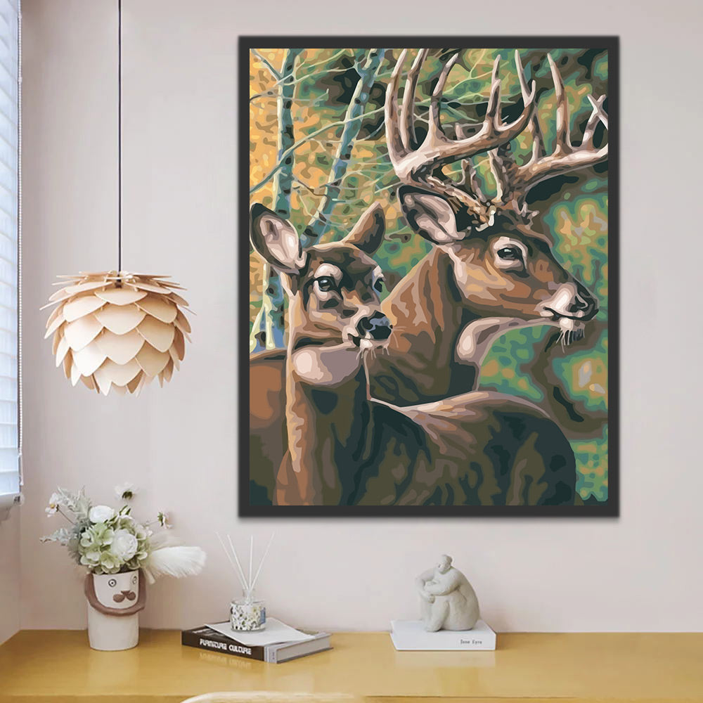 Deer in the Forest Paint by Numbers