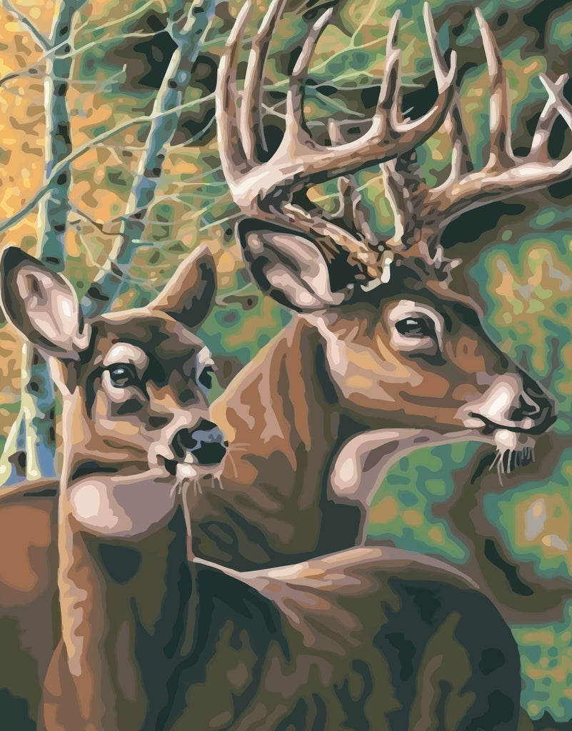 Deer in the Forest Paint by Numbers