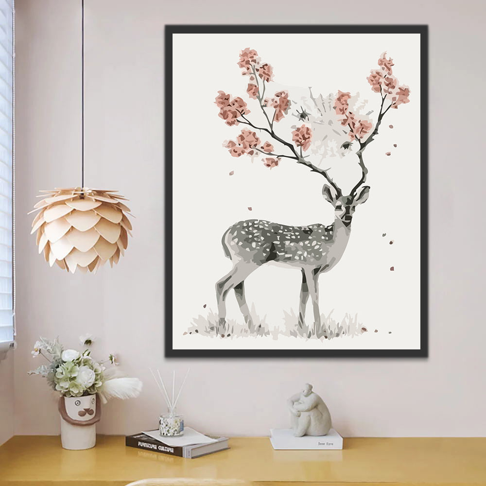 Deer with Flower Antlers Paint by Numbers