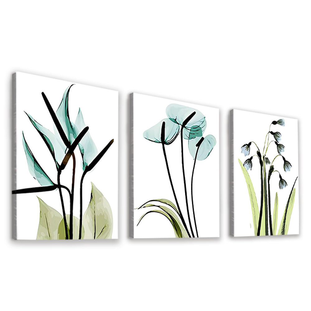 Different Green Plants 3 Pack Paint By Numbers