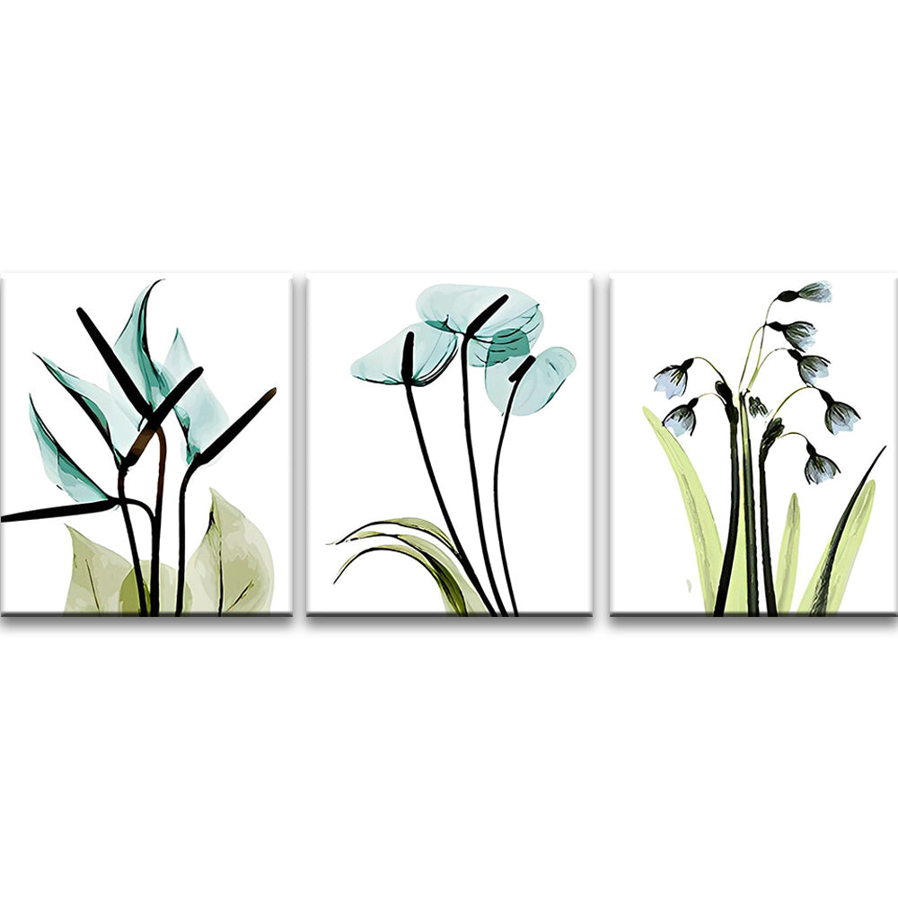 Different Green Plants 3 Pack Paint By Numbers