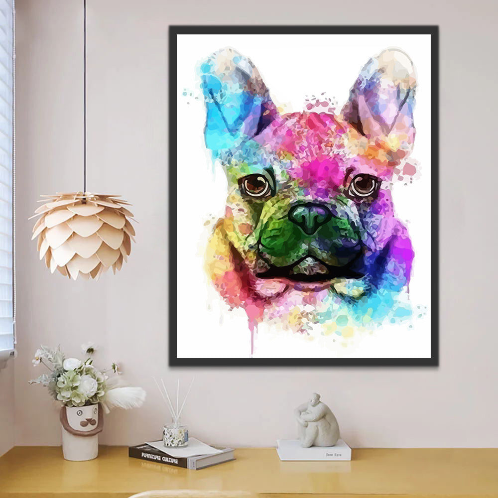 Dog and Watercolor Paint by Numbers
