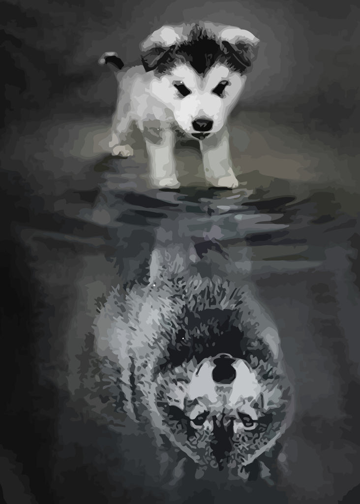 Dog and Wolf Paint by Numbers