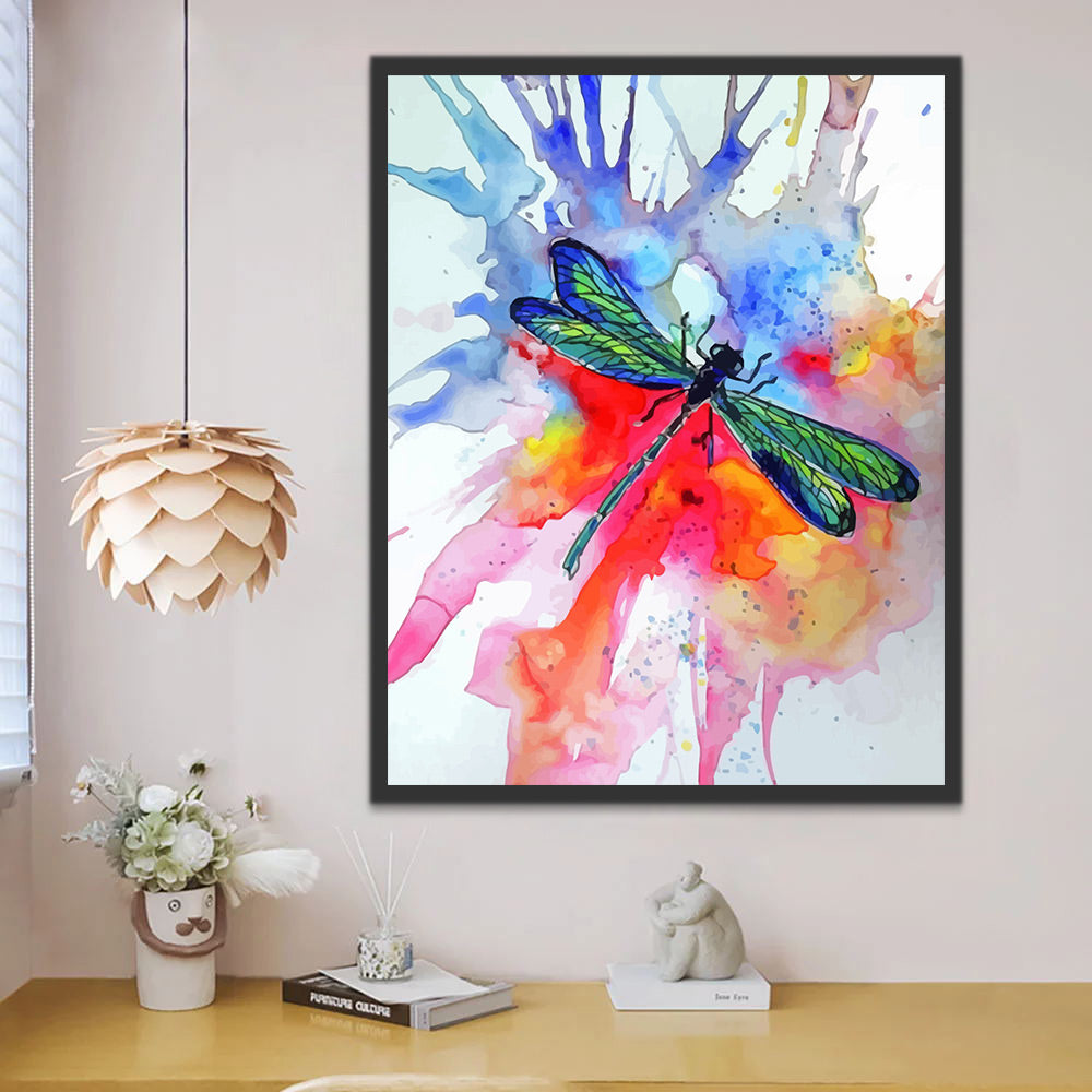 Dragonfly and Watercolor Paint by Numbers