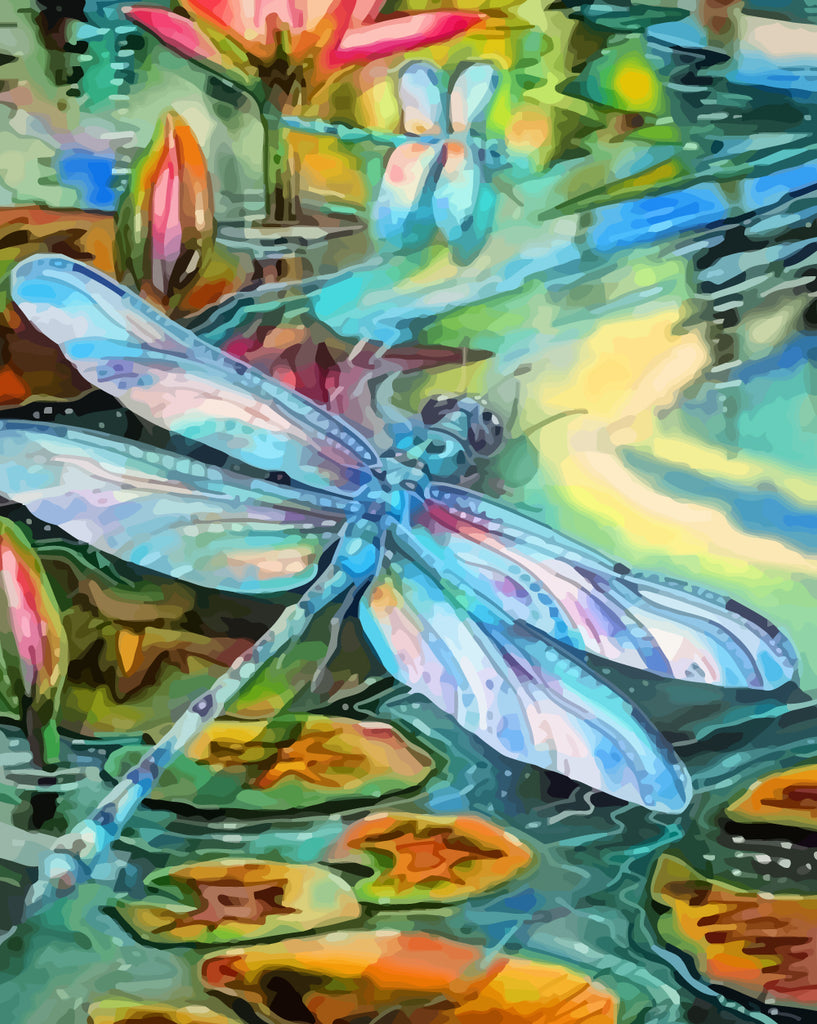 Dragonfly on the Pond Paint by Numbers