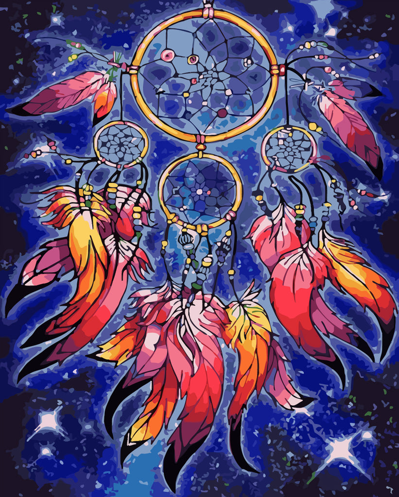 Dreamcatcher with Feather Paint by Numbers