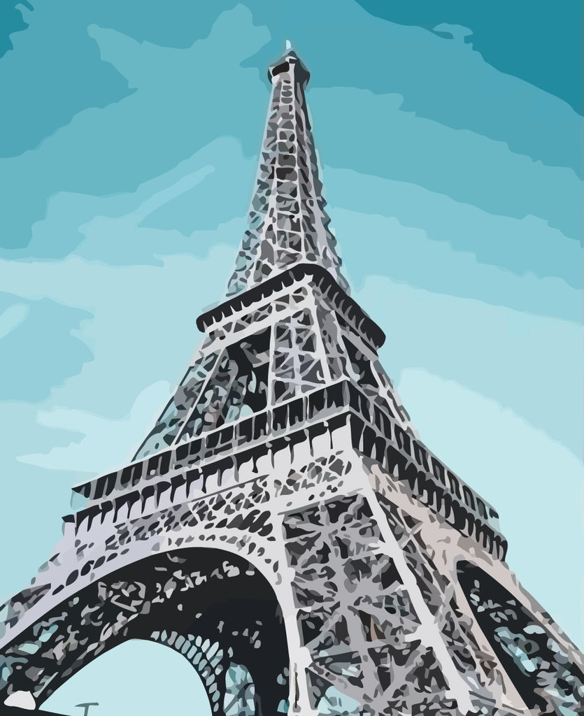 Eiffel Tower and Blue Sky Paint by Numbers