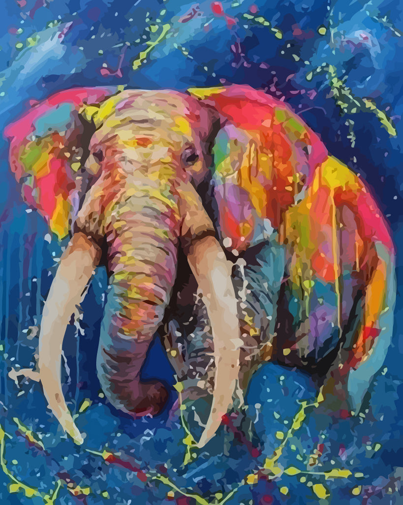 Elephant and Pigment Paint by Numbers