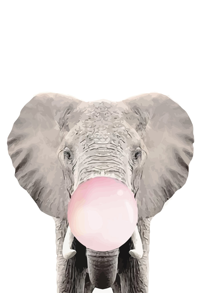 Elephant and Pink Bubble Paint by Numbers