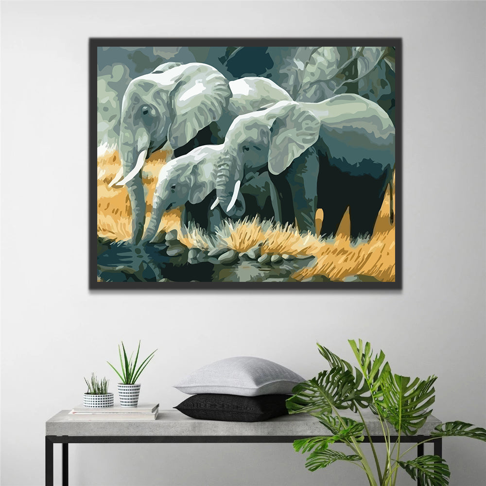 Elephant Family Paint by Numbers