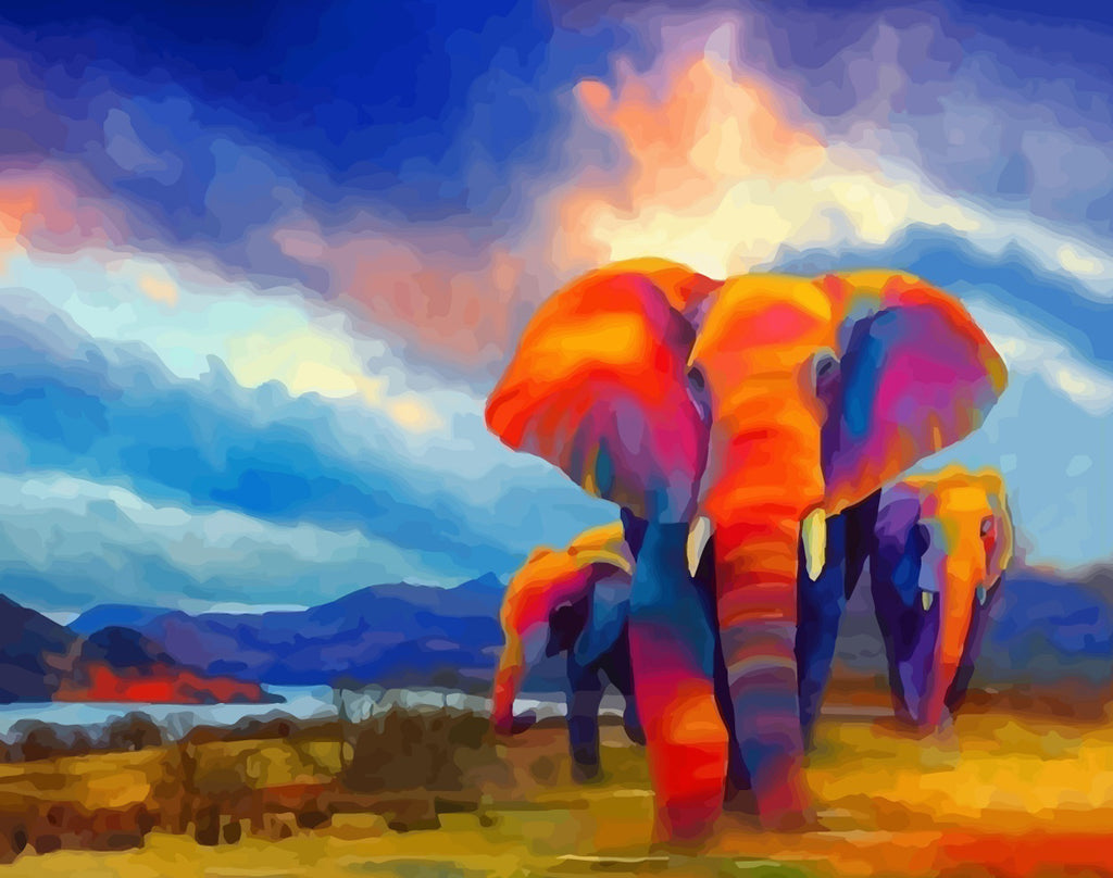 Elephants Paint by Numbers