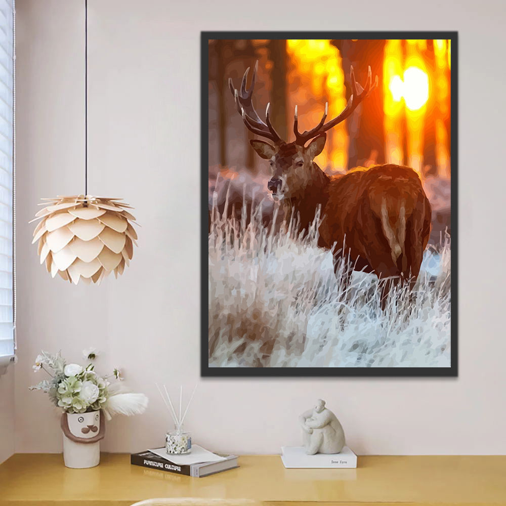 Elk and Sunset Paint by Numbers