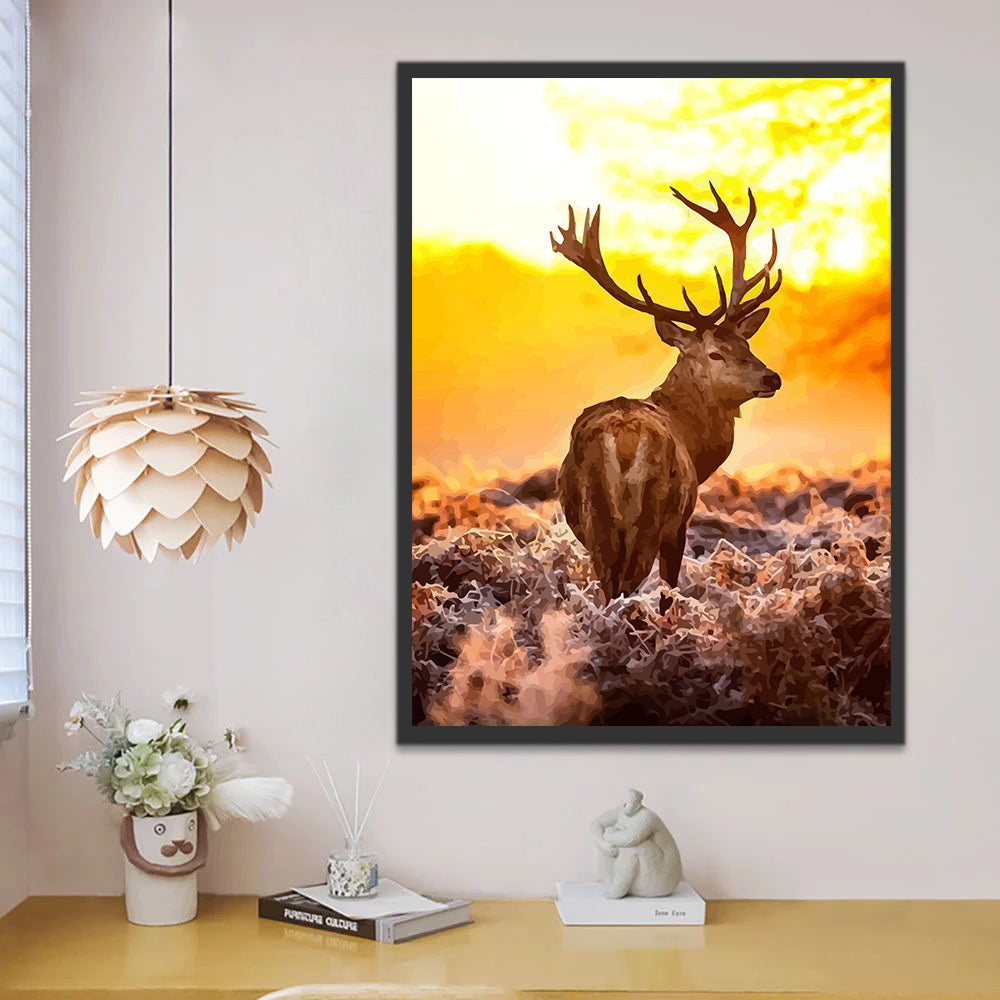 Elk at Sunset Paint by Numbers