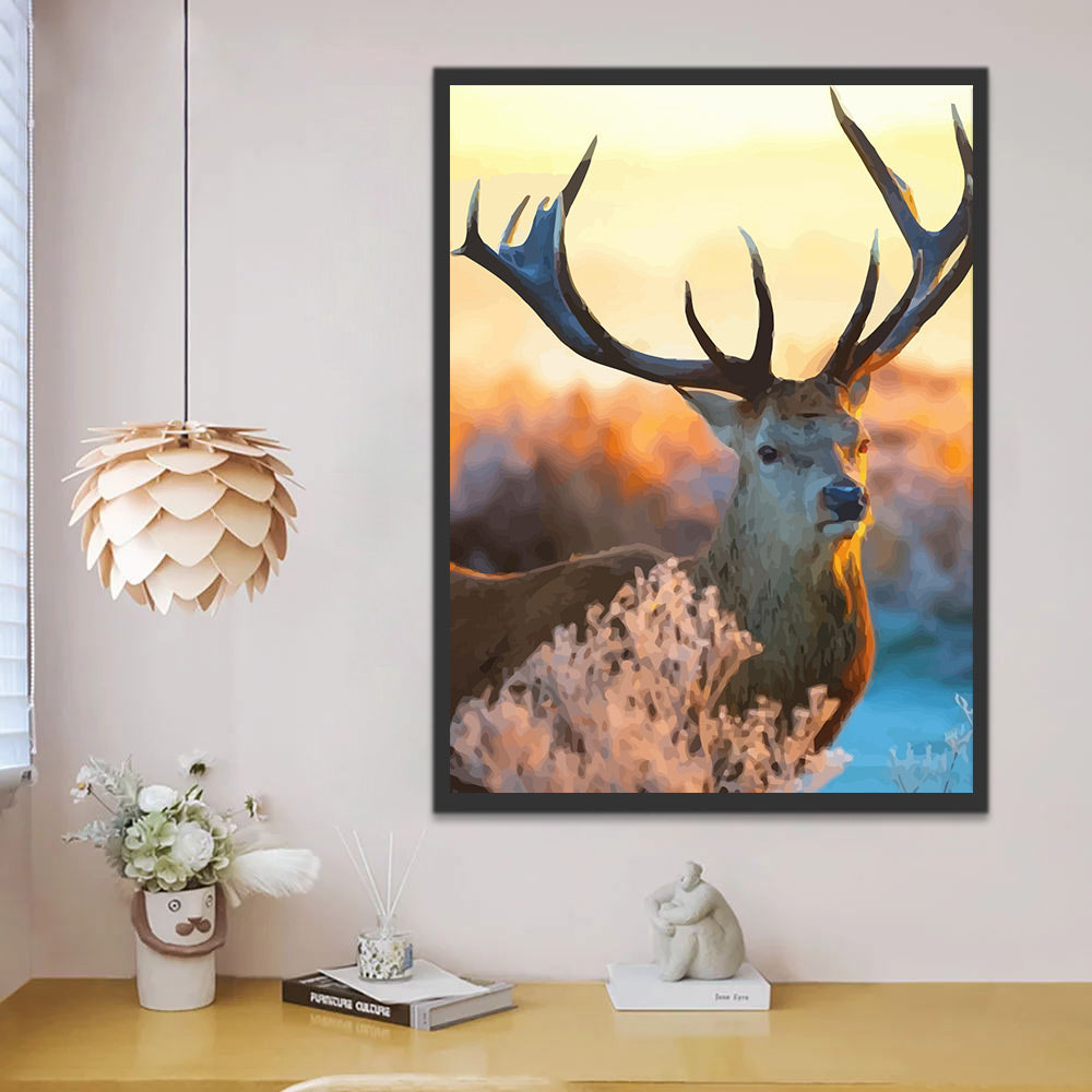 Elk at Sunset Paint by Numbers