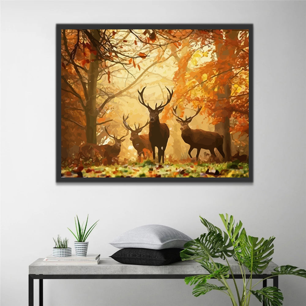 Elk in the Woods Paint by Numbers