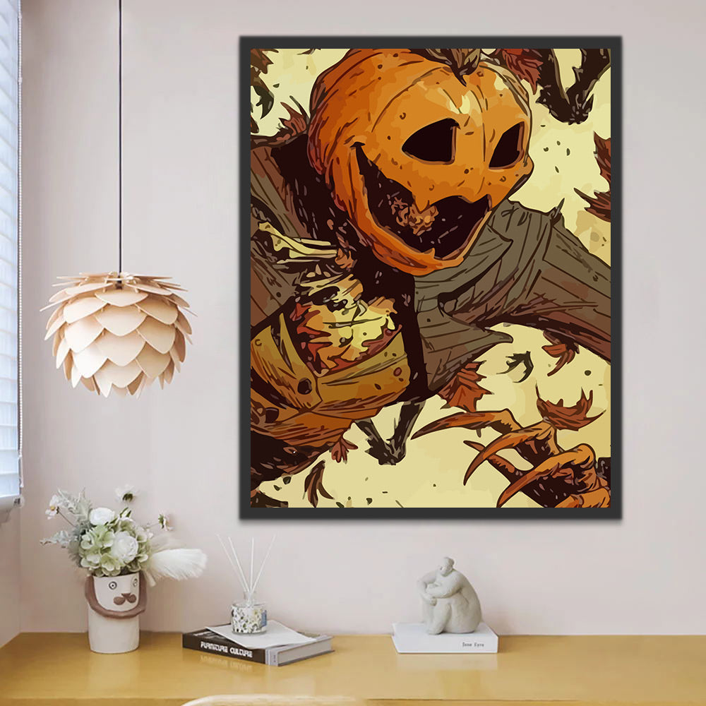 Evil Pumpkin Monster Paint by Numbers