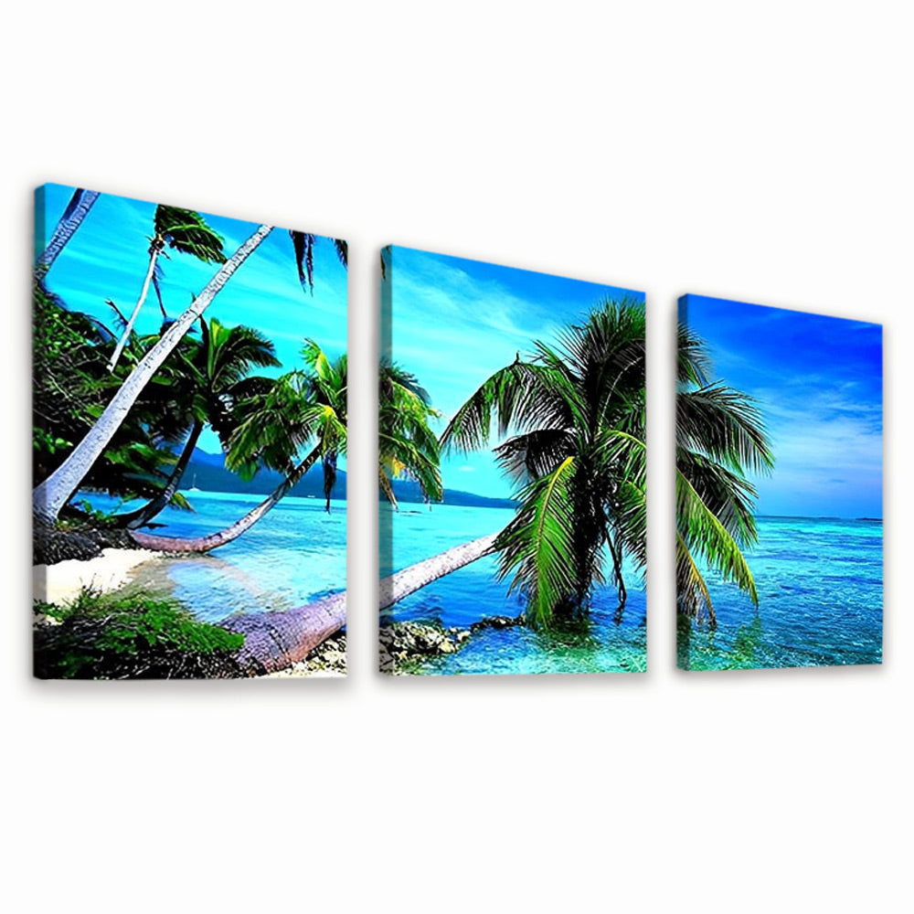 Fallen Palm Trees by the Sea 3 Pack Paint By Numbers