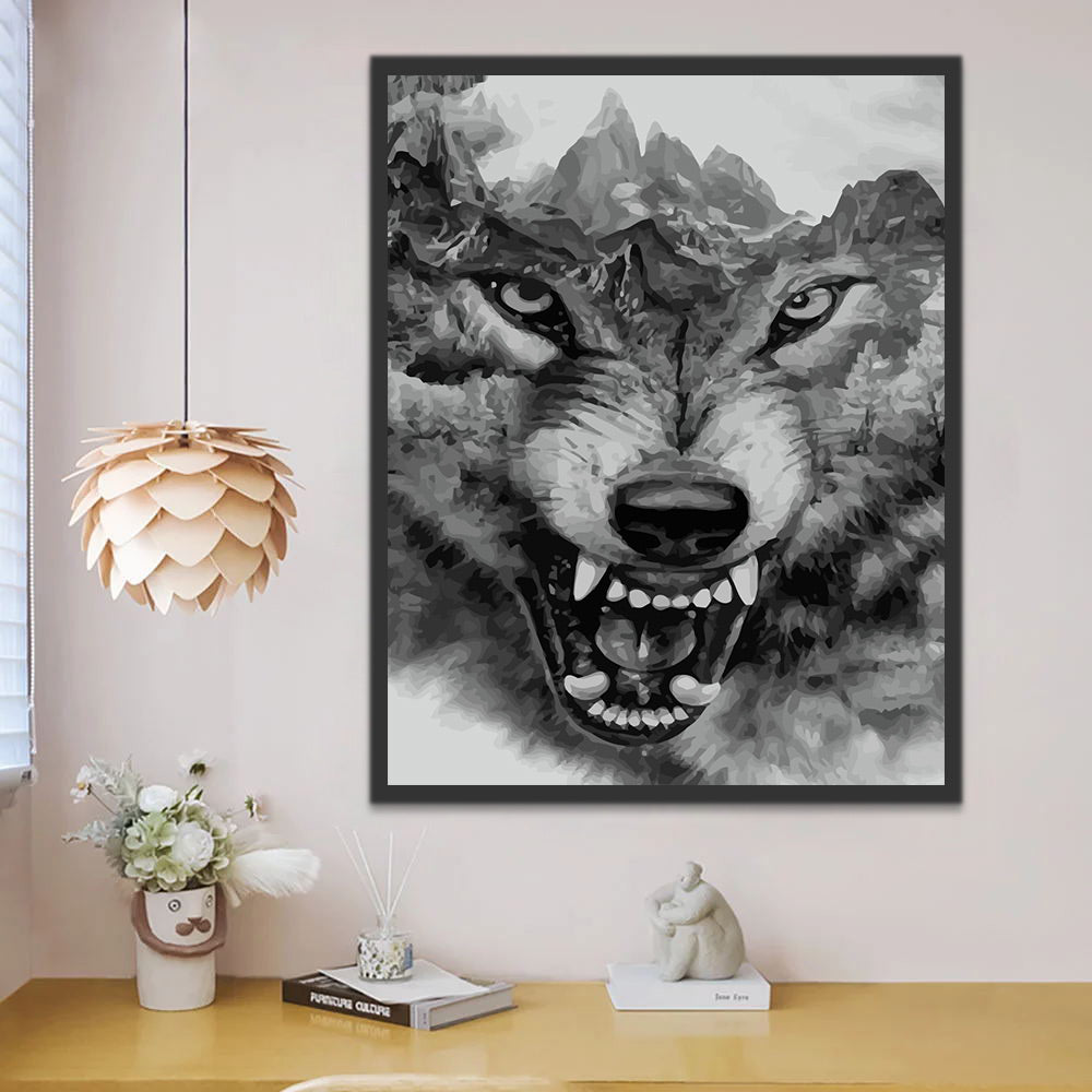 Ferocious Wolf Paint by Numbers