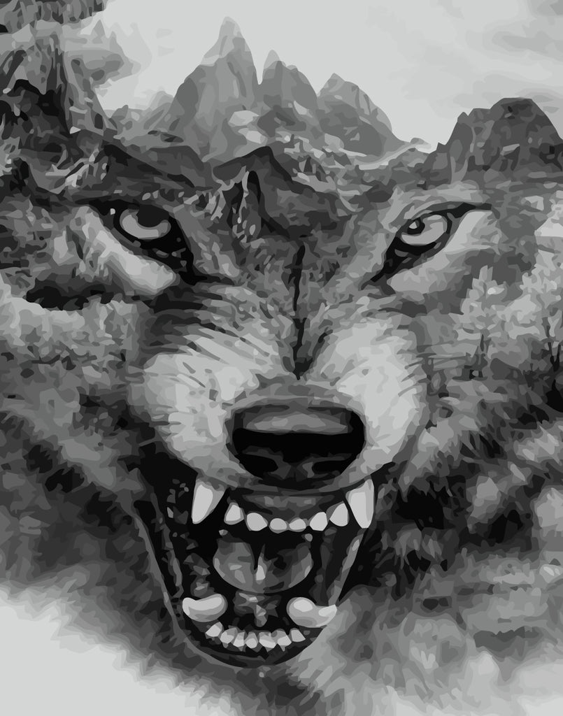 Ferocious Wolf Paint by Numbers