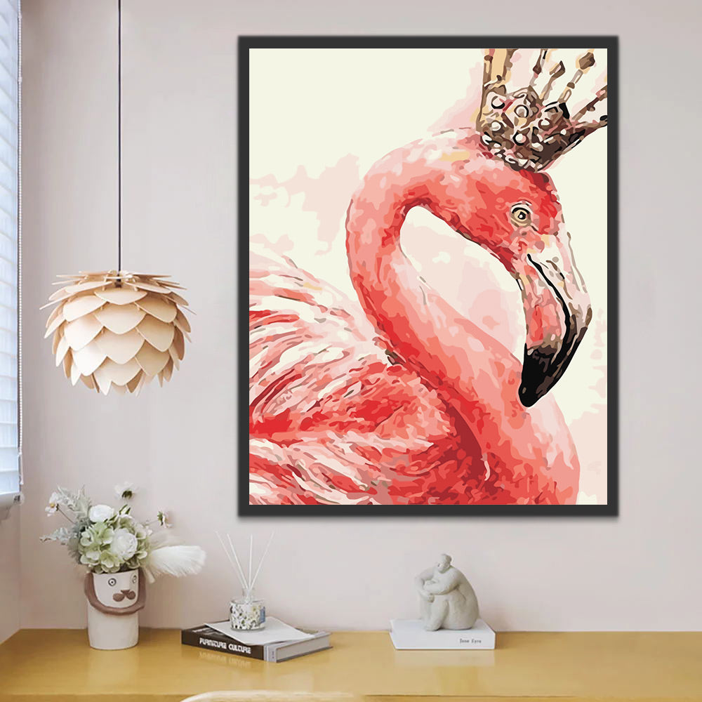 Flamingo Wearing Crown Paint by Numbers