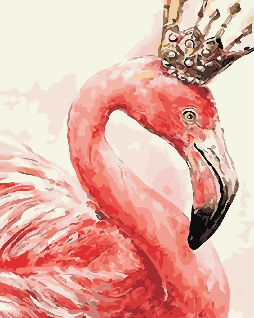 Flamingo Wearing Crown Paint by Numbers