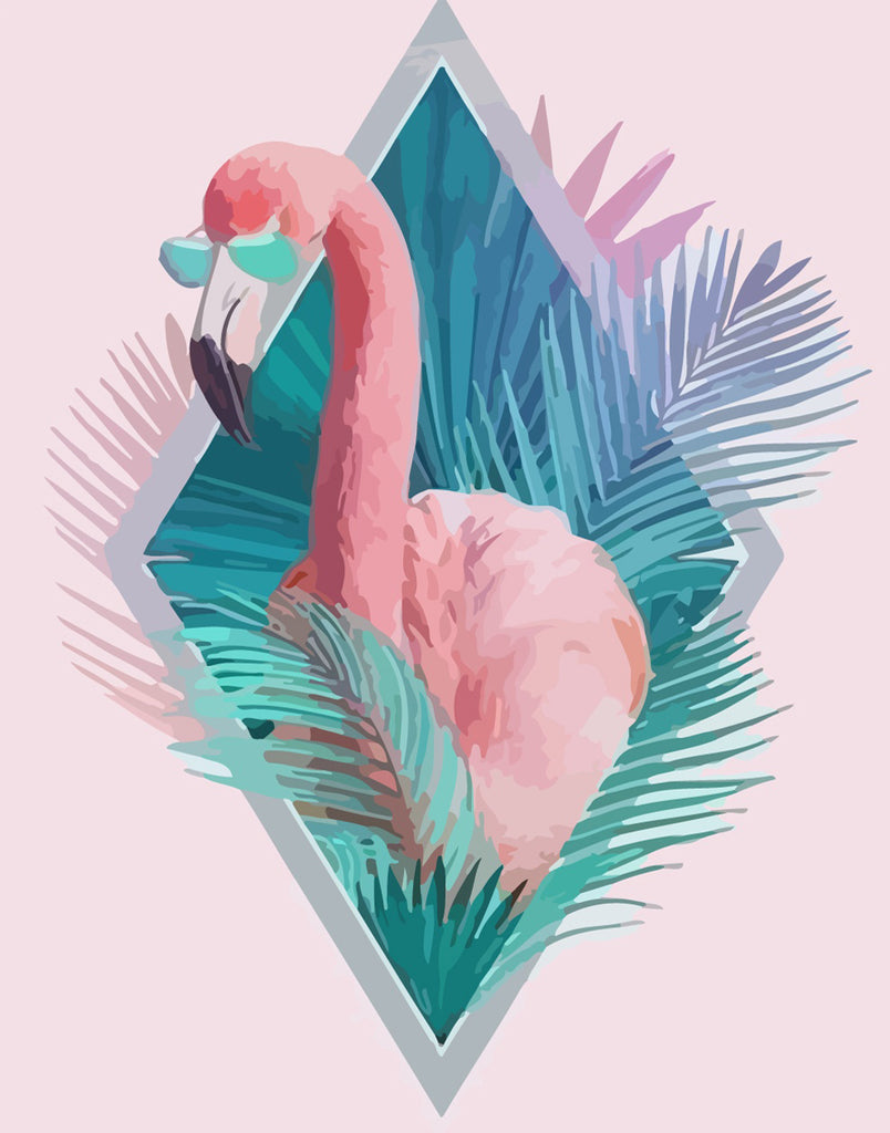 Flamingo with Glasses Paint by Numbers