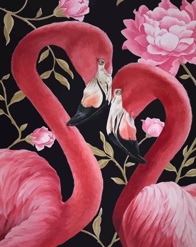 Flamingos Couple Paint by Numbers