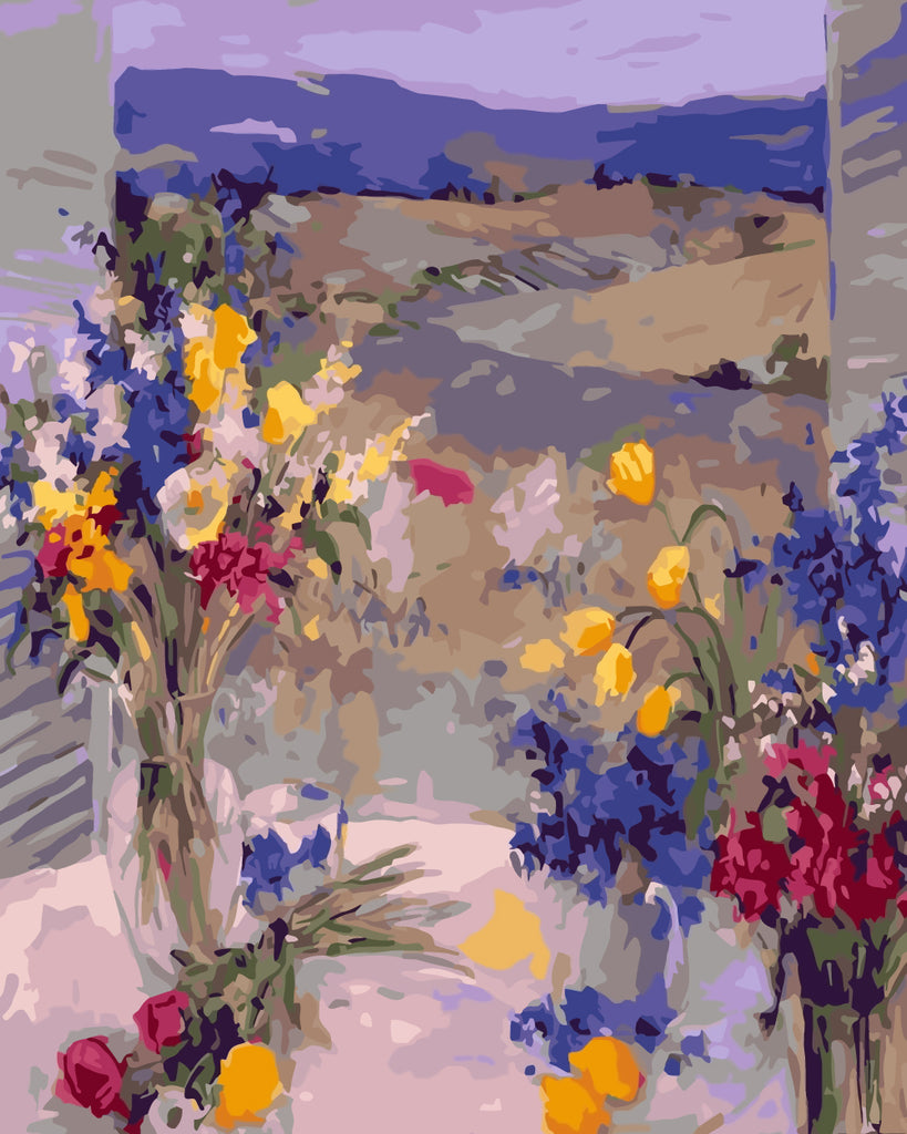 Flower Bouquets in Oil Painting Style Paint by Numbers