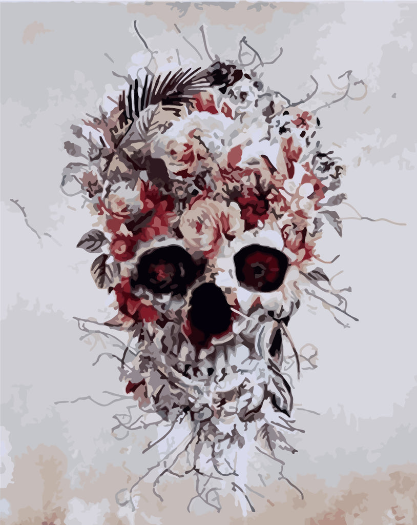 Flowers on the Skull Paint by Numbers