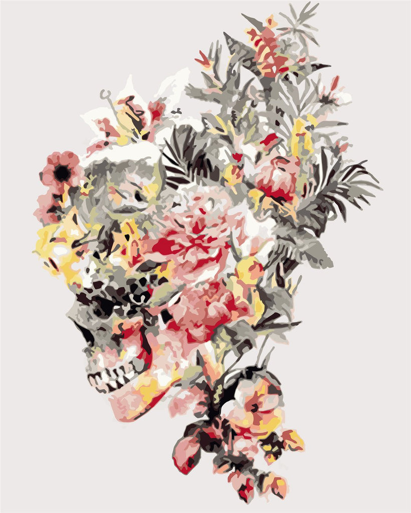 Flowers Skull Paint by Numbers