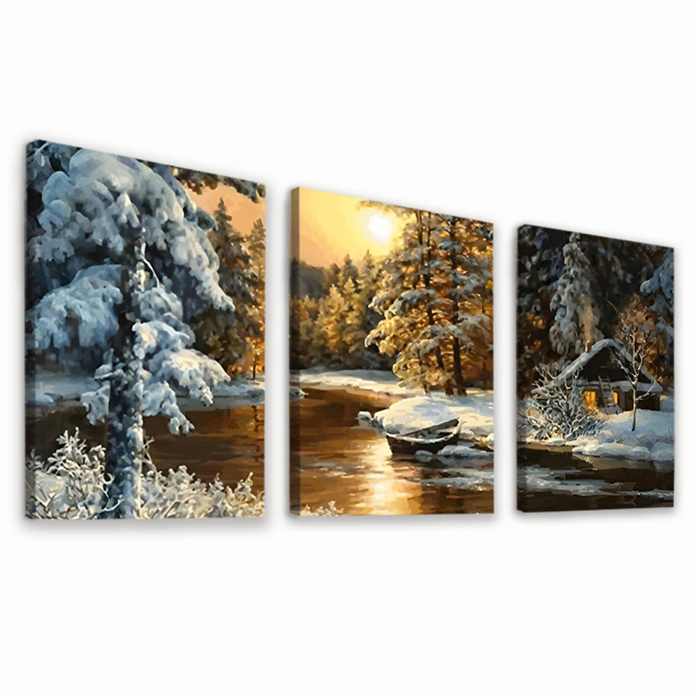 Forest in Snow 3 Pack Paint By Numbers