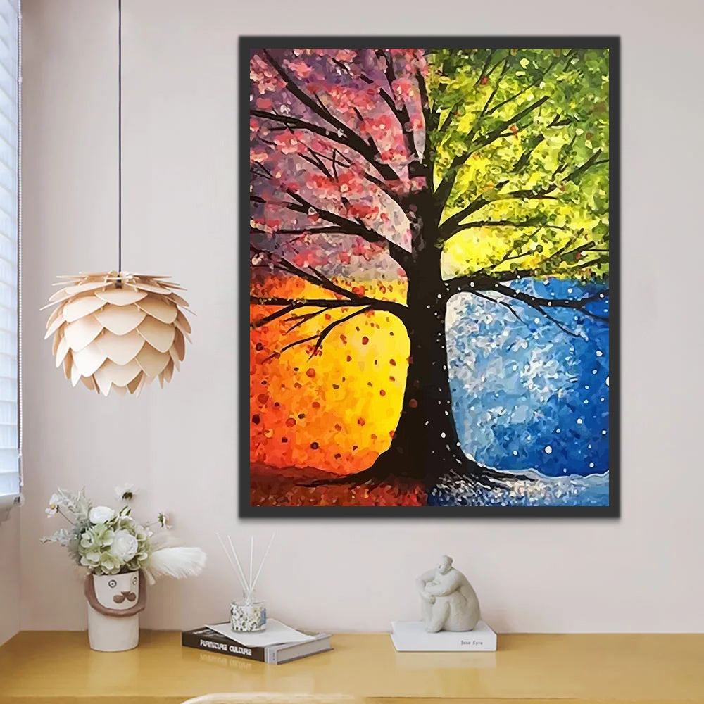 Four Seasons Tree Paint by Numbers