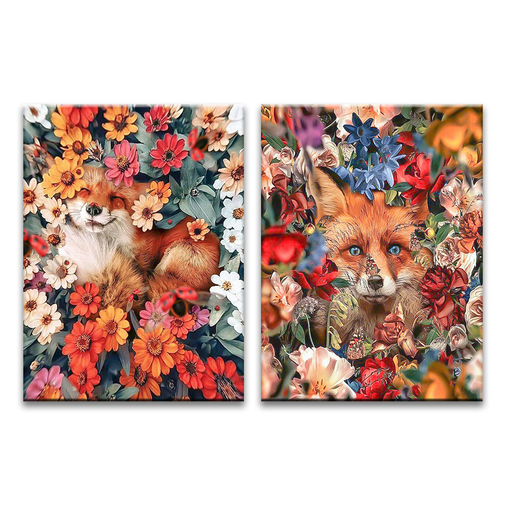 Fox among Flowers 2 Pack Paint By Numbers