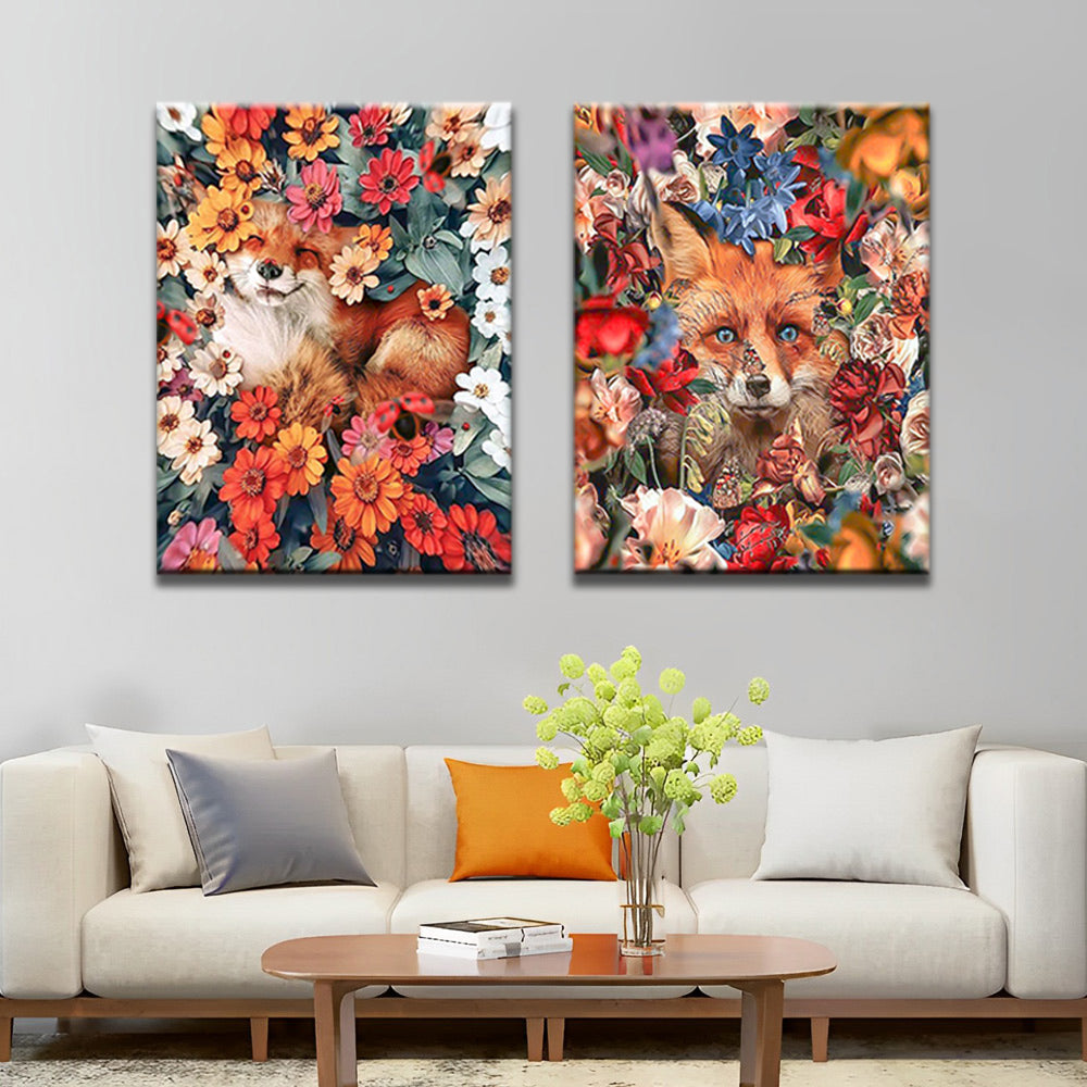 Fox among Flowers 2 Pack Paint By Numbers