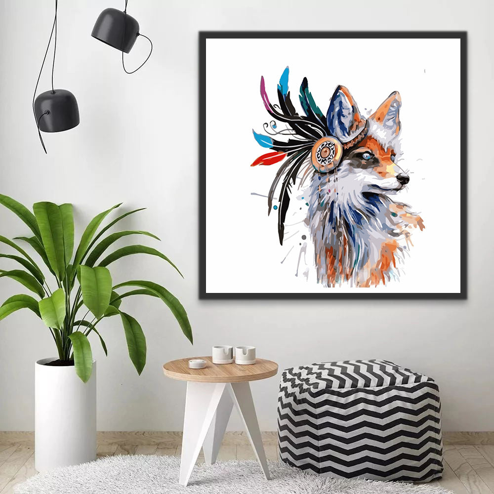 Fox with Feather Paint by Numbers