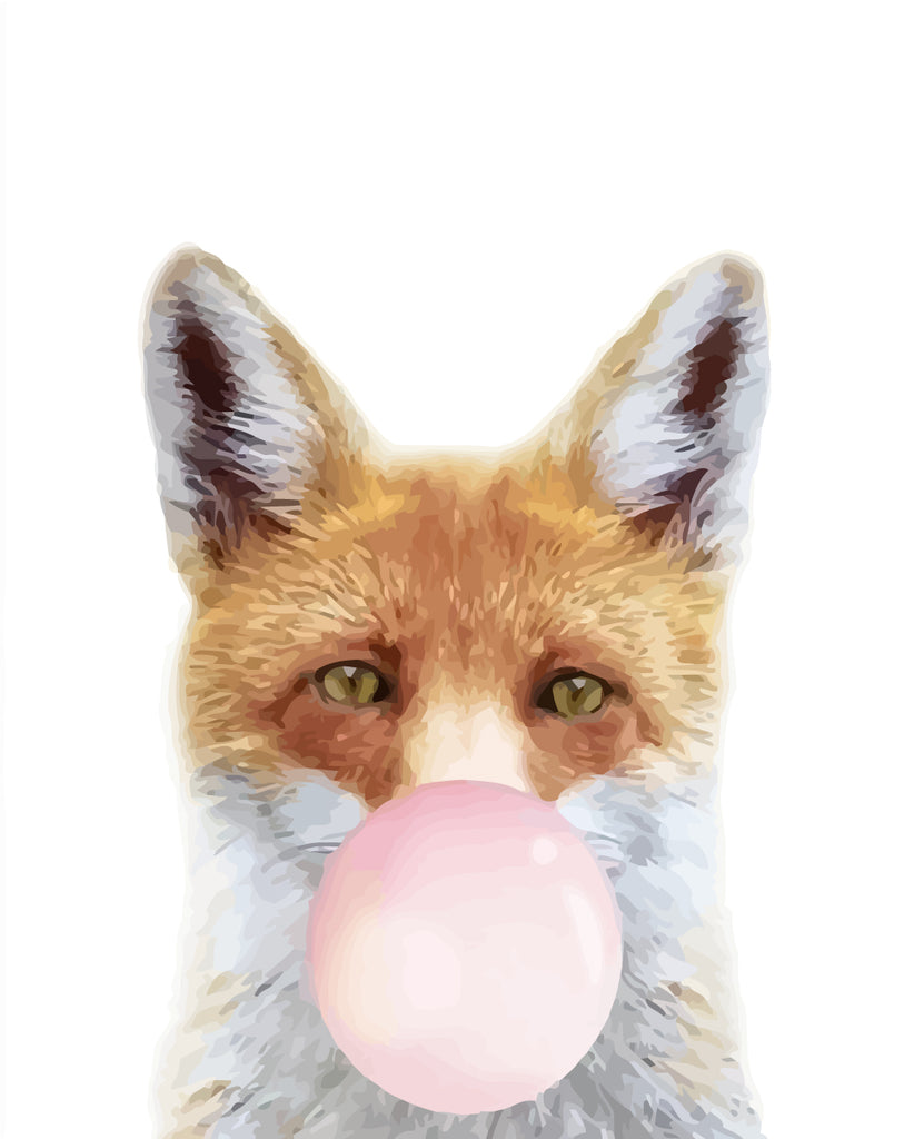 Fox with Pink Bubble Paint by Numbers