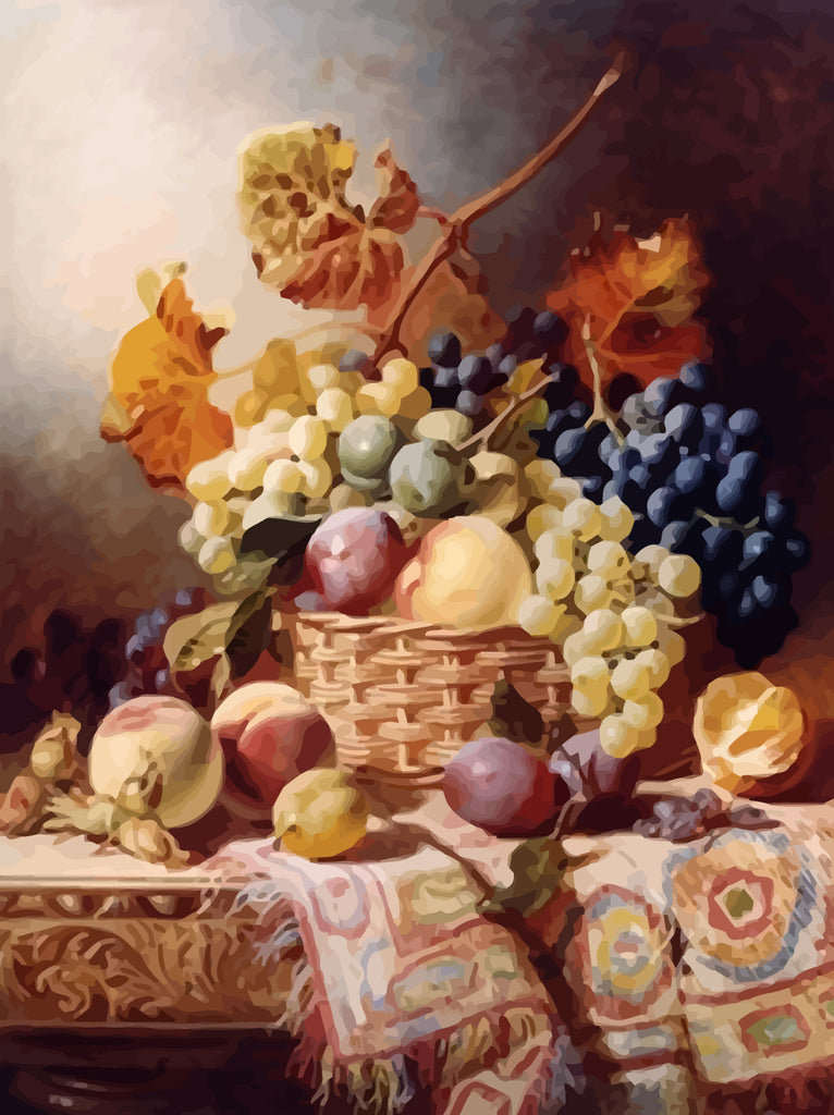 Fruit Basket on the Table Paint by Numbers