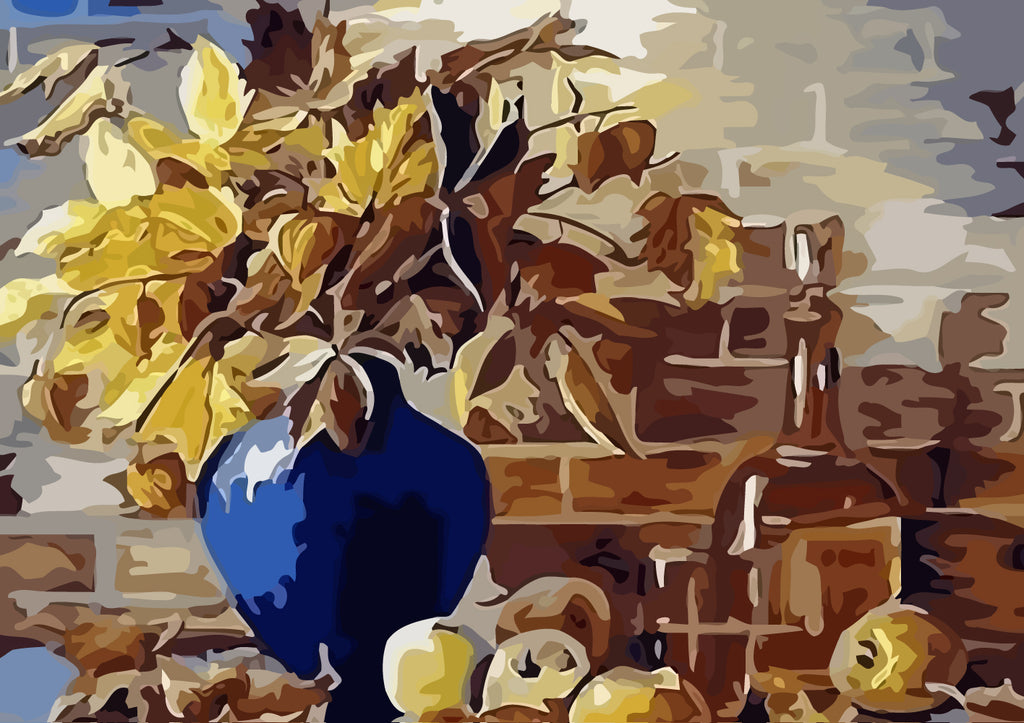 Fruits and Blue Vase Paint by Numbers