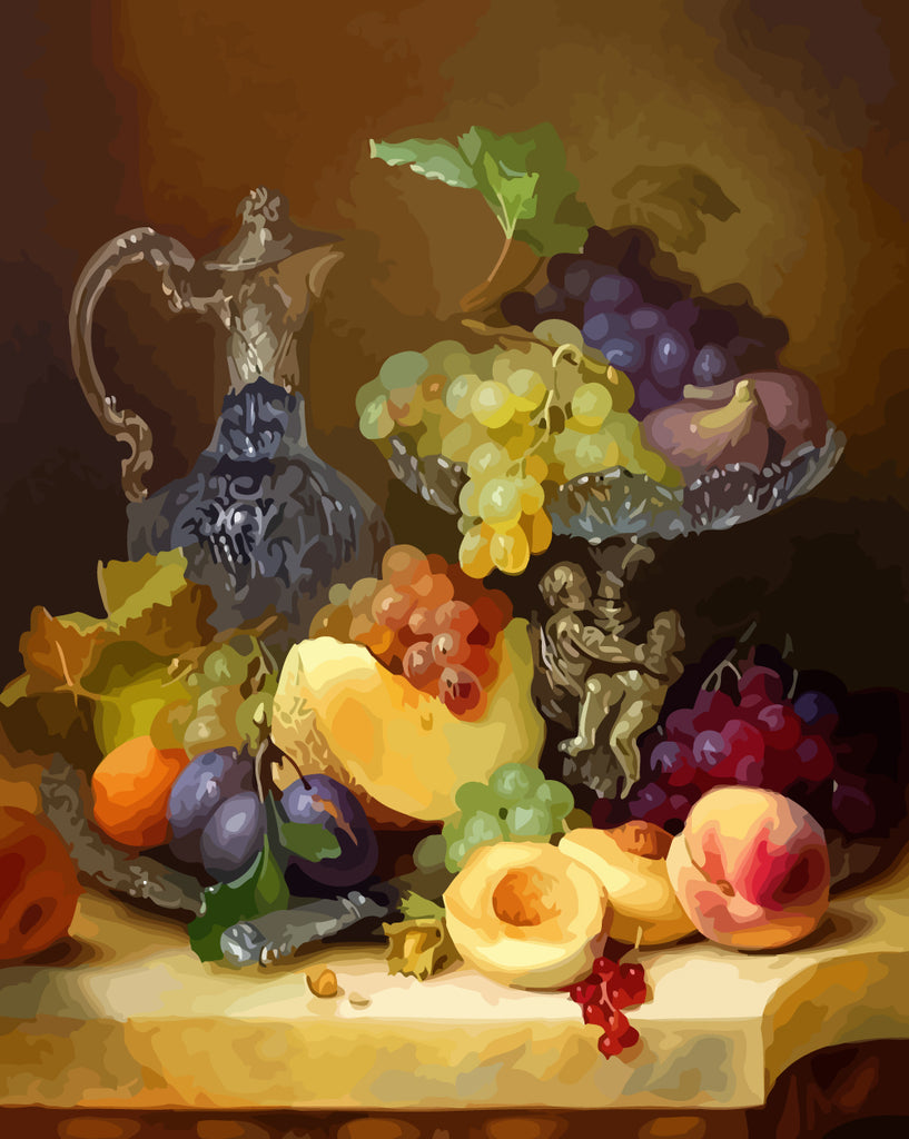 Fruits and Wine Jug Paint by Numbers