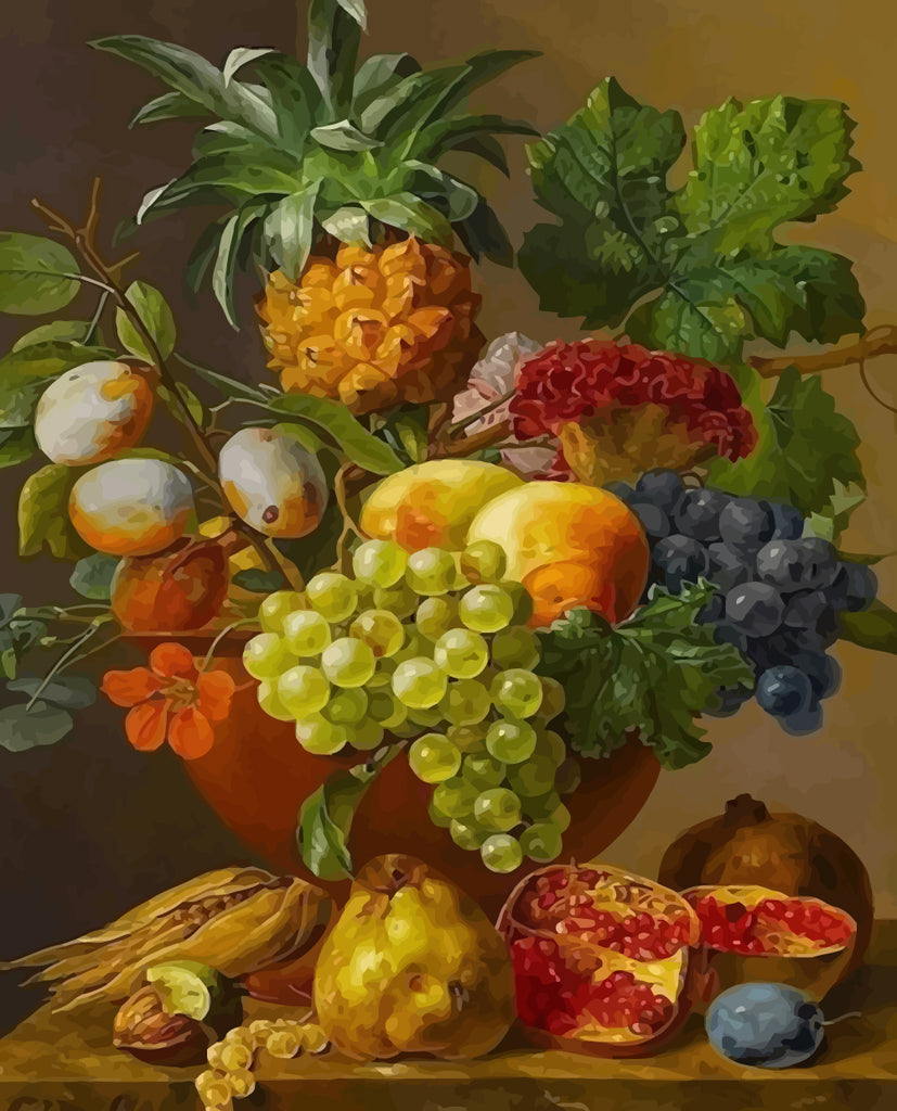 Fruits in Clay Containers Paint by Numbers