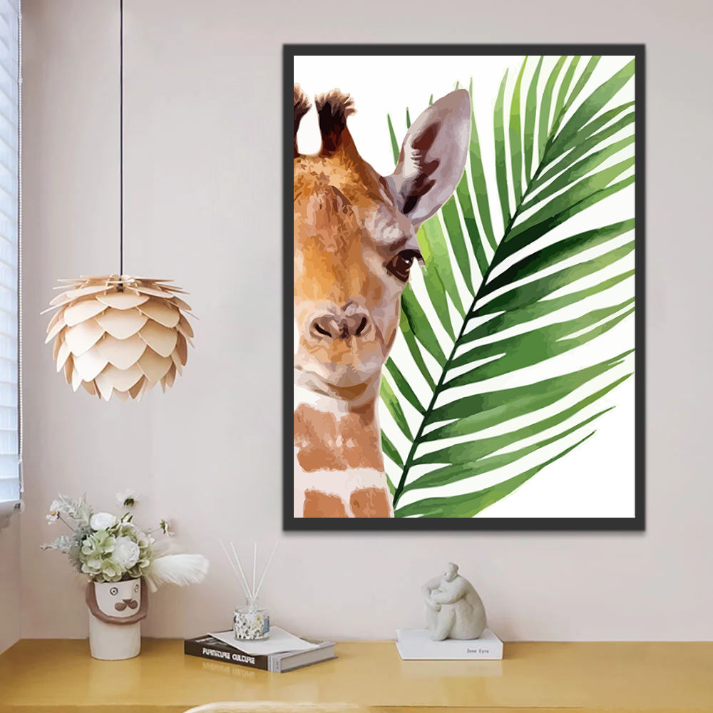 Giraffe and Leaf Paint by Numbers