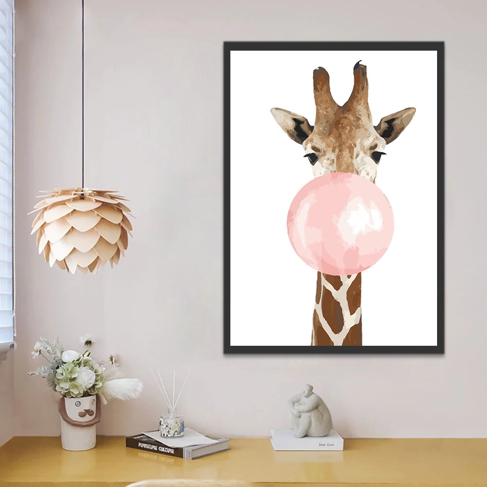 Giraffe with Bubble Gum Paint by Numbers