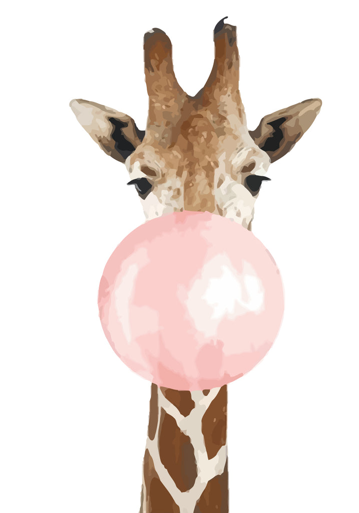 Giraffe with Bubble Gum Paint by Numbers